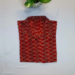 cotton printed Crop shirt *colour - brick red