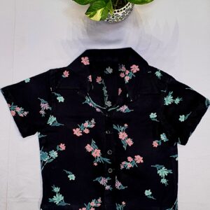 rayon printed Crop shirt *colour - black