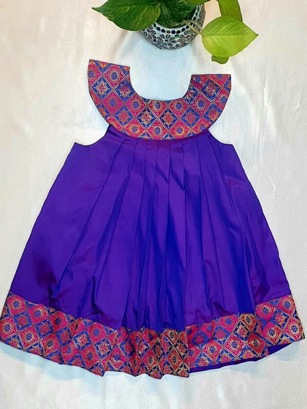 Baby frock *colour -purple *Fabric- Silk and brocade